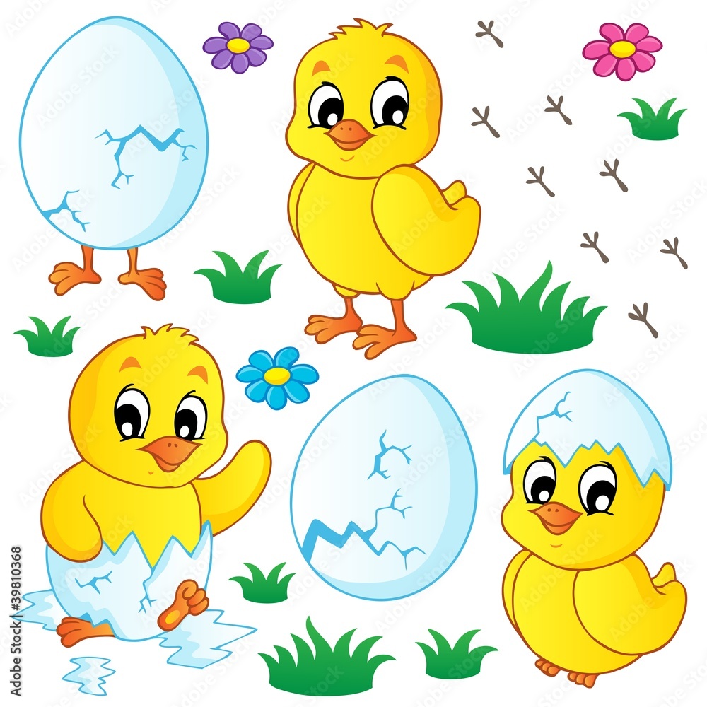 Sticker cute chickens collection