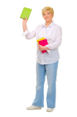 Senior woman with books