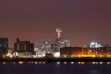 Fototapeta na wymiar Liverpool night cityscape