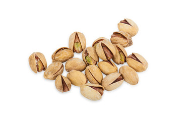 Salted Pistachios on White