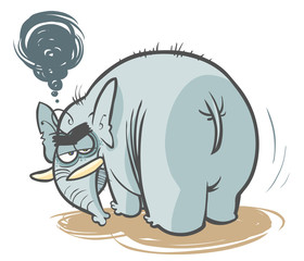 Cartoon grumpy Elephant.