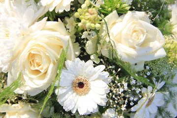 white floral arrangement in the sun