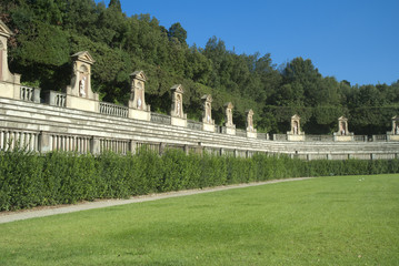 Statues in the Boboli Gardens in Florence Italy