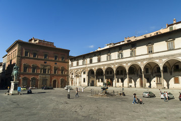 Obraz premium Piazza of the Foundling Hospital in Florence Italy