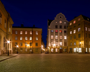 Fototapeta na wymiar Beautiful Old Town square at night.
