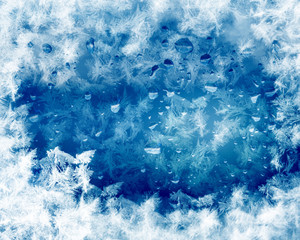 Winter background with white snowflakes