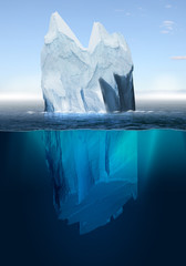 Panele Szklane Podświetlane  Topniejąca góra lodowa