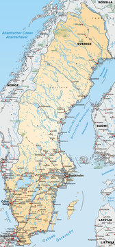 Umgebungskarte von Schweden