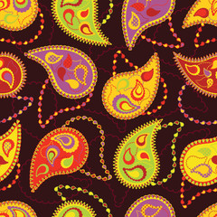 Fototapeta premium paisley wallpaper in bright colors
