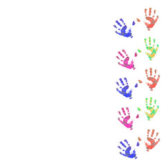 bunte kinderhände an der rechten seite