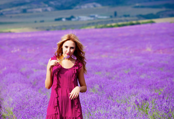 Girl in lavender field