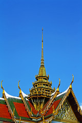 Thai art designs on the roof.