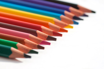 Fototapeta premium Color pencils on a white background