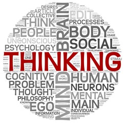 Thinking concept in word tag cloud