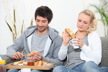 Breakfast in couple