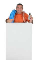 Plumber with a telephone