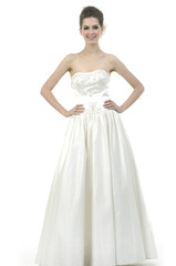 Fototapeta na wymiar elegant beautiful bride in beauty white dress