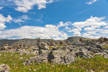 Mountain Altai. A beautiful landscape with stones