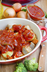 baked meat with potato