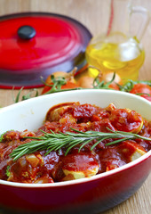 baked meat with potato