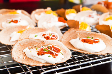 Native Thai style of crispy crepes