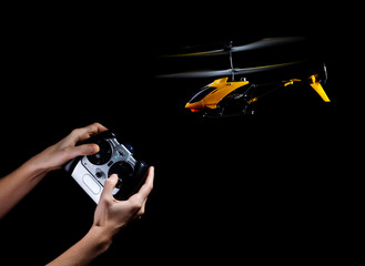 Piloting remote control helicopter
