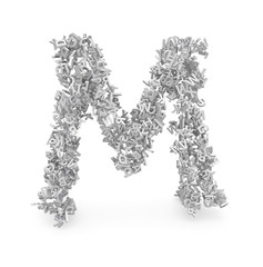 Shape of letter M made from 3d letters