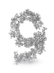 Shape of number nine made from 3d numbers