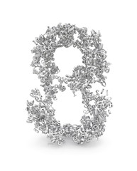 Shape of number 8 made from 3d numbers