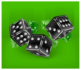 Dices on green