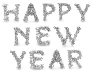 Shape of happy new year made from 3d letters