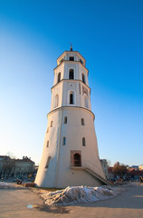 Fototapeta na wymiar Dzwonnicy na Placu Katedralnym. Wilno. Litwa.