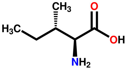 Essential amino acid isoleucine structural formula