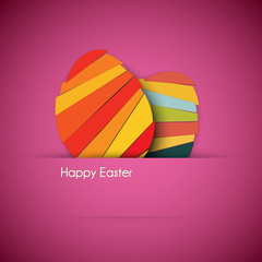 Vector purple Paper easter egg card