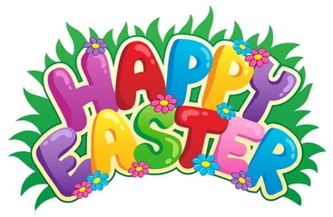 Papier Peint photo autocollant Pour enfants Happy Easter sign theme image 2