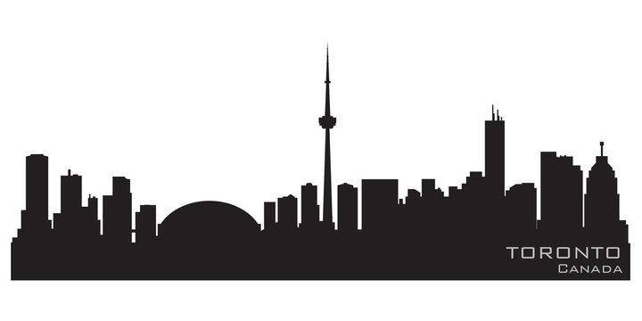 Toronto Canada skyline. Detailed vector silhouette