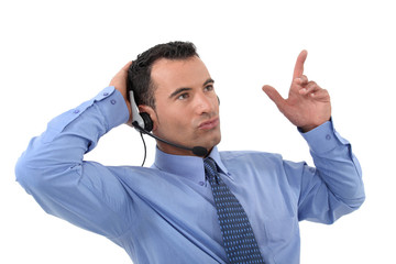 Male call center worker