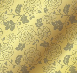 water lilies, floral pattern, textile design, India