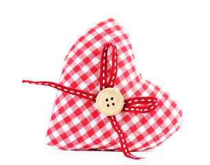decorative fabric heart isolated on white