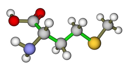 Obraz premium Essential amino acid methionine molecular structure