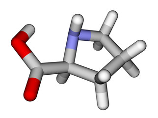 Amino acid proline molecular structure