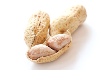 Groundnut on white background