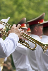 Fototapeta na wymiar Army brass band