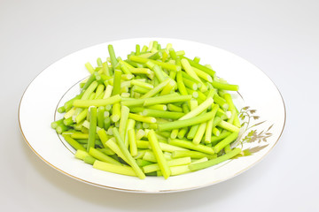 garlic moss in a ceramic plate
