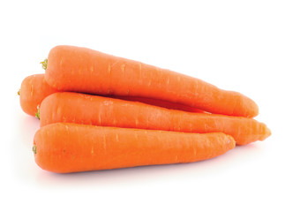 fresh carrots isolated on white background
