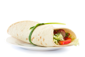 pita bread stuffed with vegetables