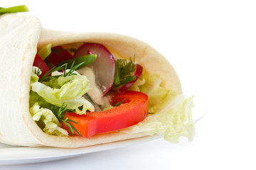 pita bread stuffed with vegetables
