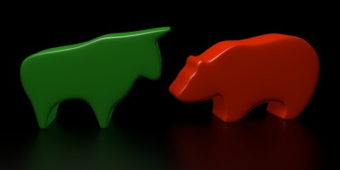 Bull and Bear (green and red)