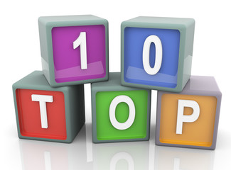 3d colorful text 'top 10'