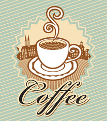 banner for coffee in retro style
